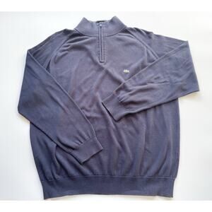 Men’s Navy Blue Lacoste Quarter Zip Sweater Size 8 or 3X